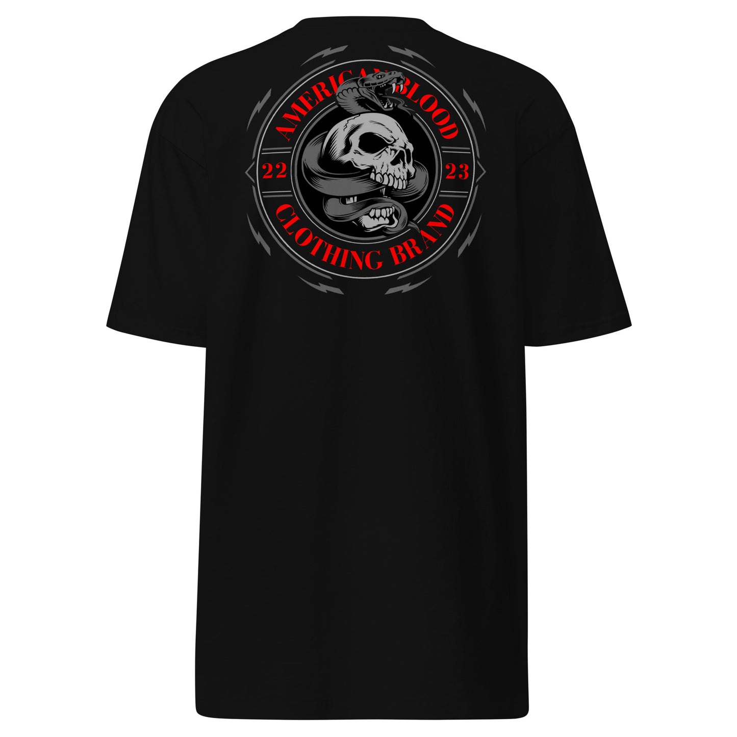 American Blood - Snake/Skull/Red - Men’s premium heavyweight tee