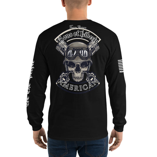 American Blood/True Born Sons of Liberty  - Skull Moto - Men’s Long Sleeve Shirt