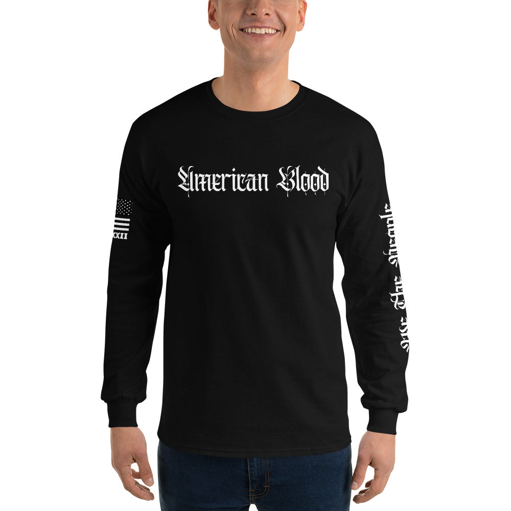 American Blood/True Born Sons of Liberty  - Skull Moto - Men’s Long Sleeve Shirt