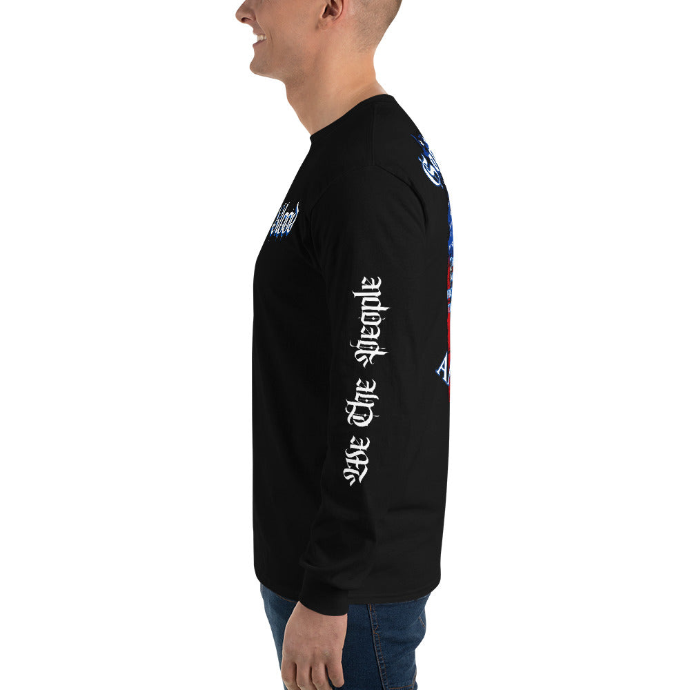 American Blood/True Born Sons of Liberty  - Distress Flag - Men’s Long Sleeve Shirt