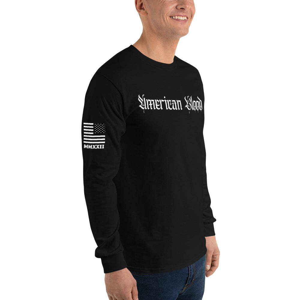 American Blood/True Born Sons of Liberty  - Skull Moto - Men’s Long Sleeve Shirt