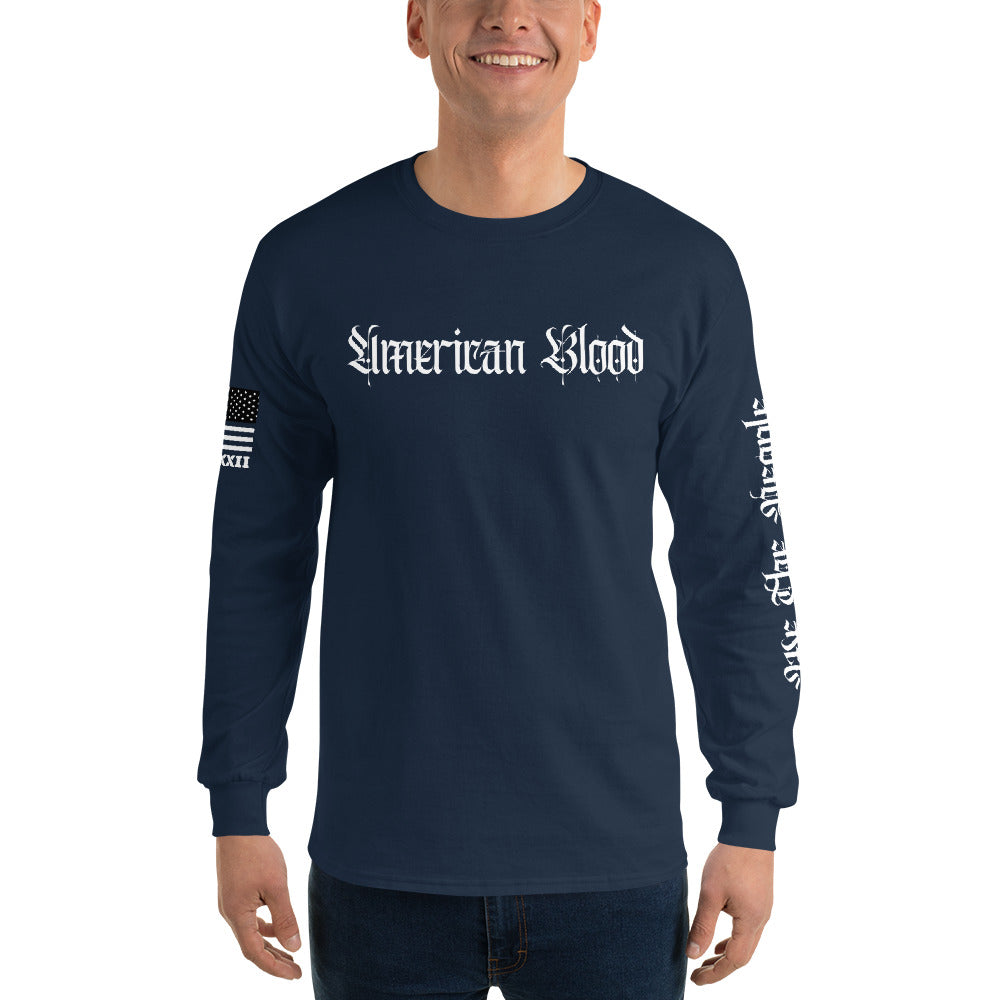 American Blood/True Born Sons of Liberty  - Skull Moto - Men’s Long Sleeve Shirt