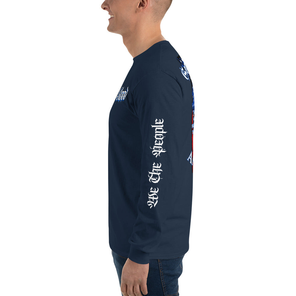 American Blood/True Born Sons of Liberty  - Distress Flag - Men’s Long Sleeve Shirt