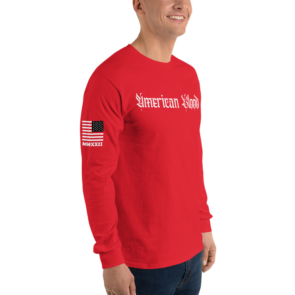 American Blood/True Born Sons of Liberty  - Skull Moto - Men’s Long Sleeve Shirt