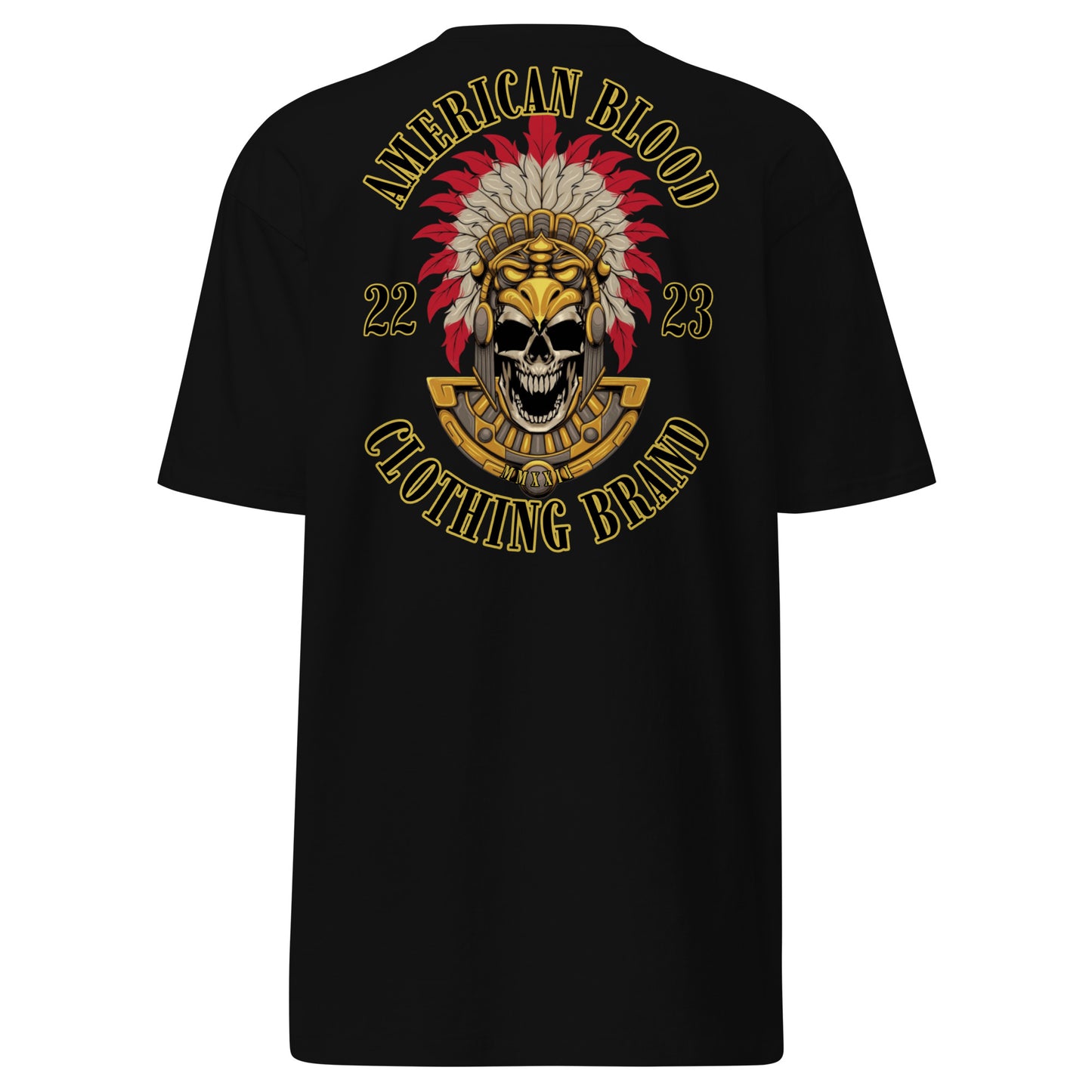 American Blood - Aztec Death Skull - Men’s premium heavyweight tee