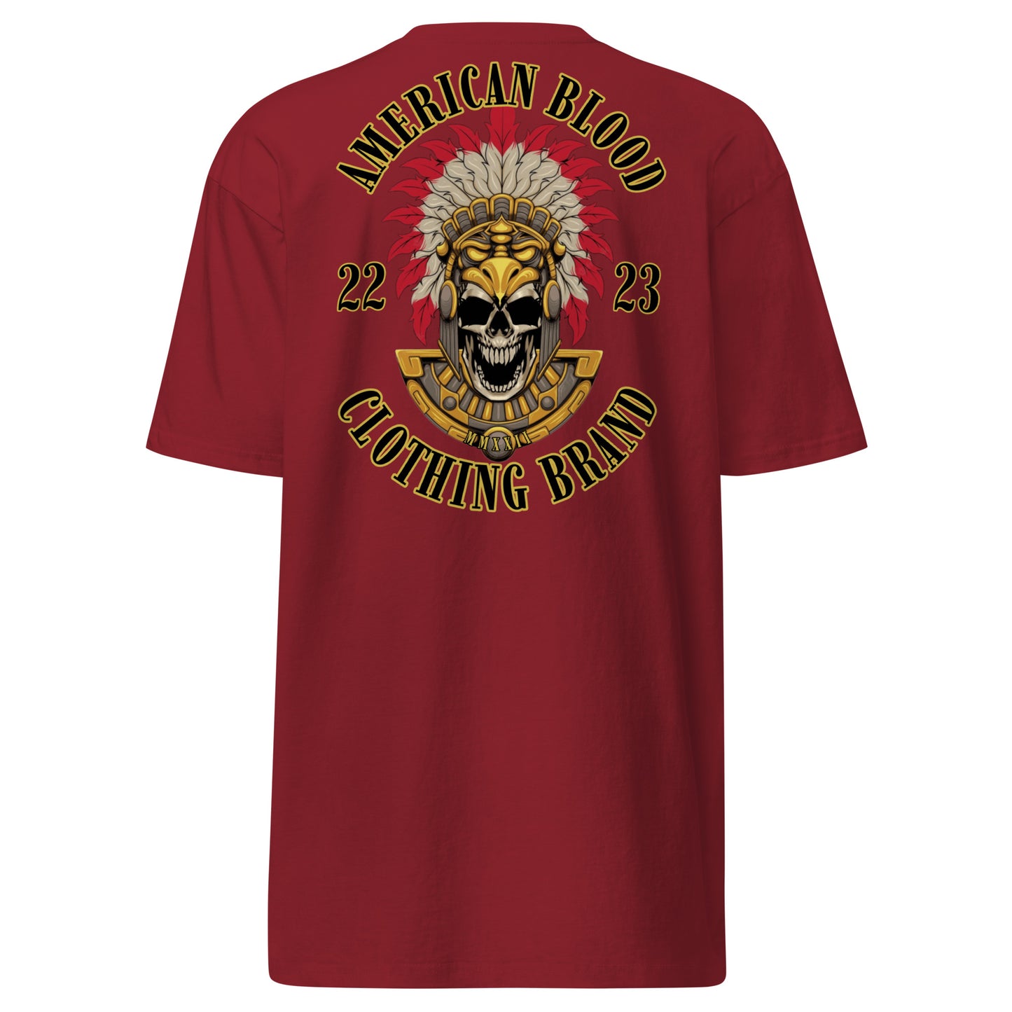 American Blood - Aztec Death Skull - Men’s premium heavyweight tee