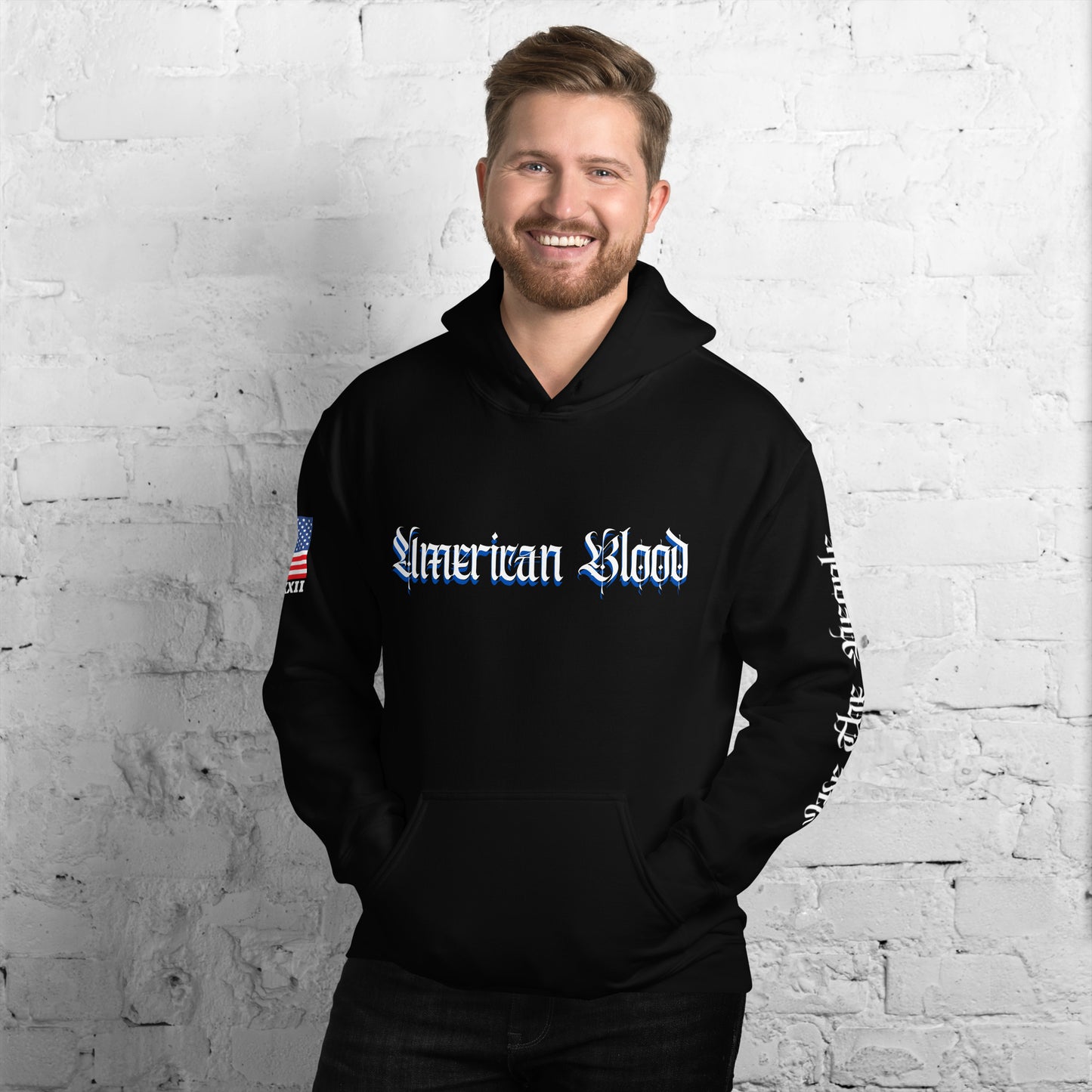 American Blood/True Born Sons of Liberty - Distress Flag - Unisex Hoodie