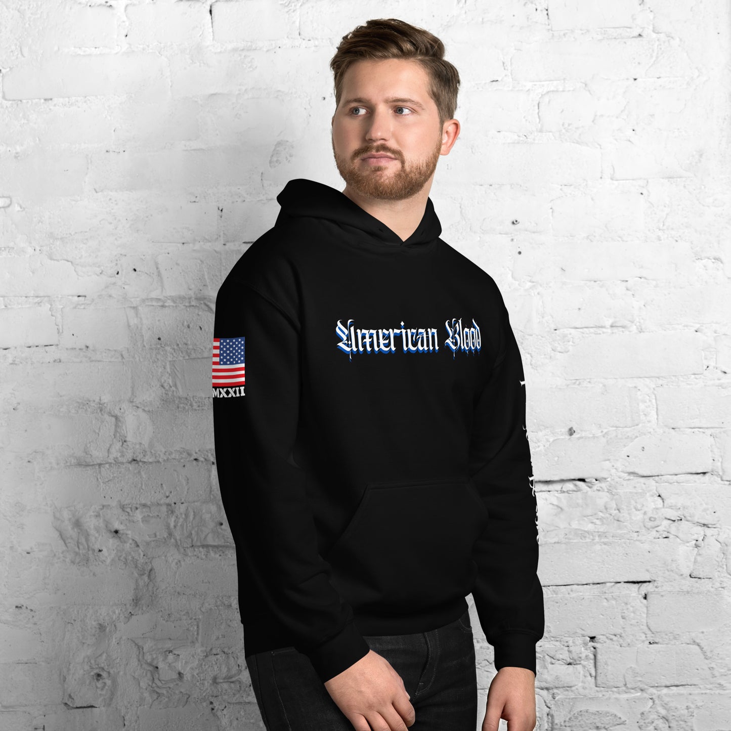 American Blood/True Born Sons of Liberty - Distress Flag - Unisex Hoodie