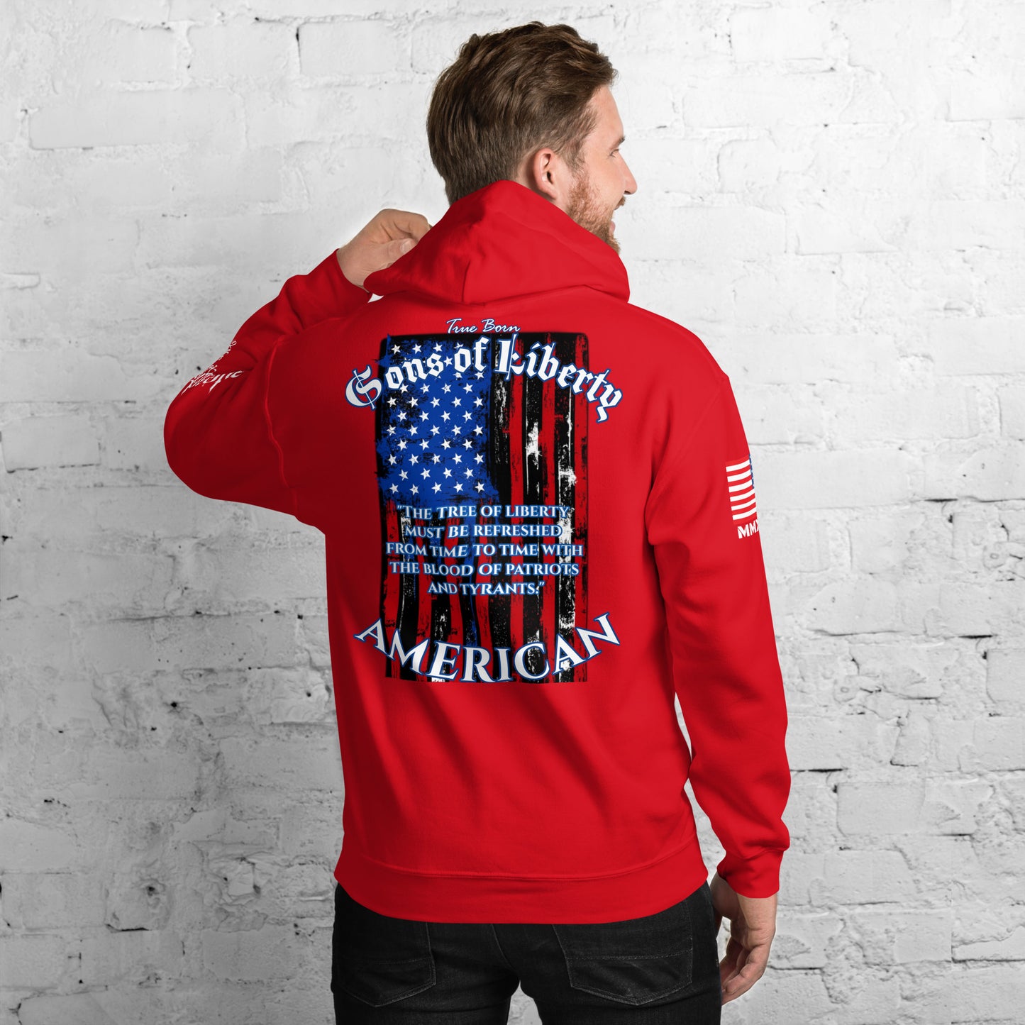 American Blood/True Born Sons of Liberty - Distress Flag - Unisex Hoodie