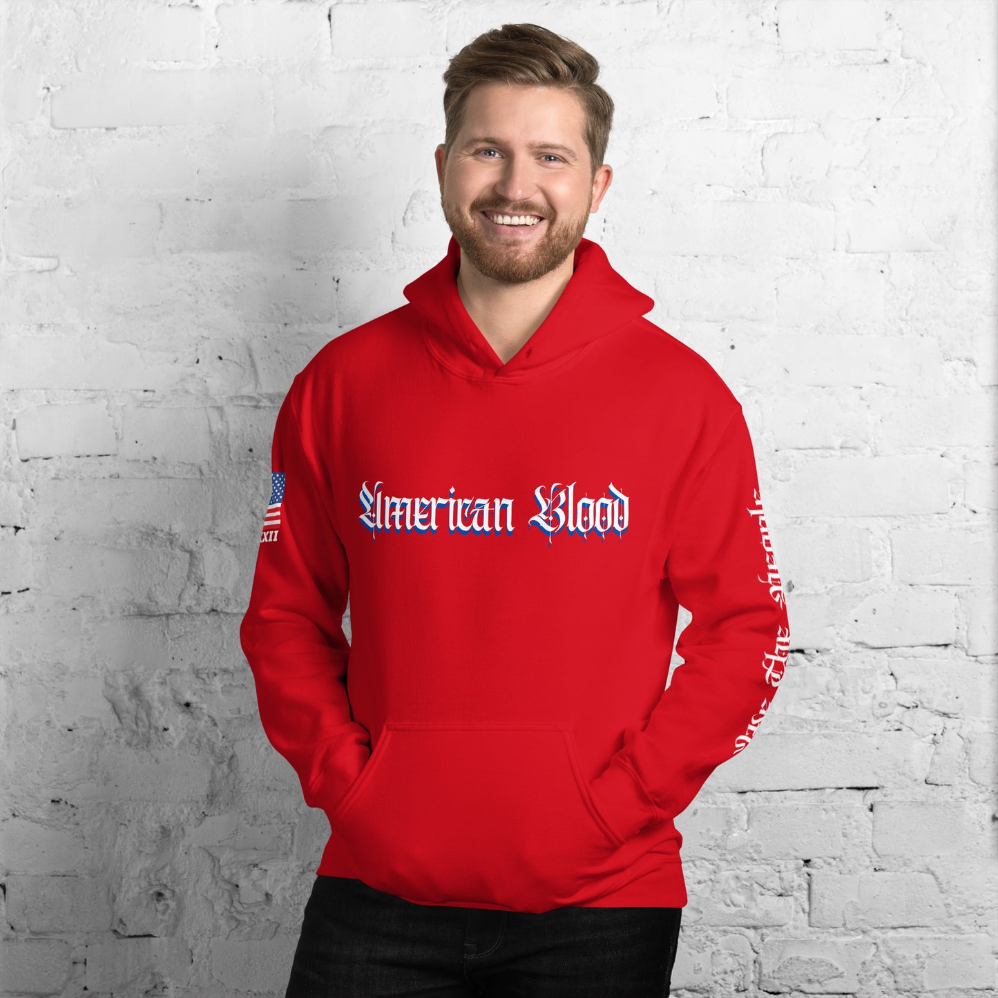 American Blood/True Born Sons of Liberty - Distress Flag - Unisex Hoodie