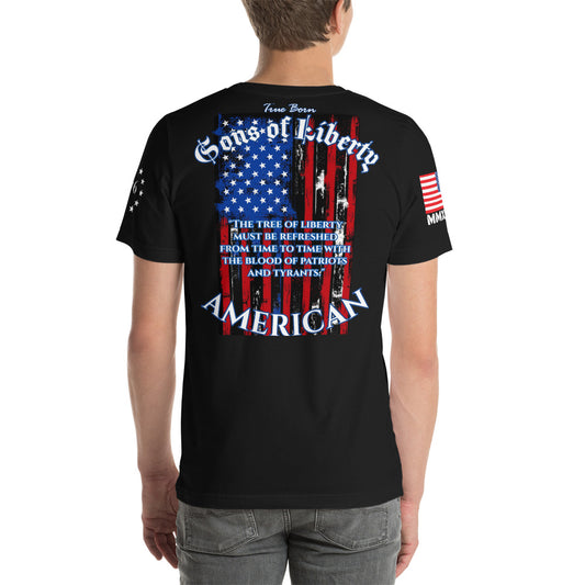 American Blood/True Born Sons of Liberty - Distress Flag - Unisex t-shirt